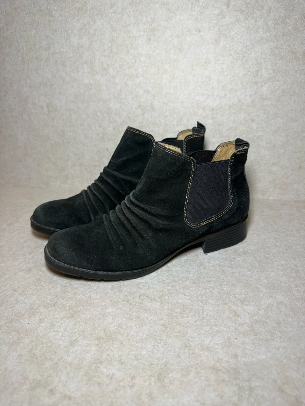 Montana Artisan Crafted Black Leather Suede Ankle Boots Booties Size 7 1/2 M